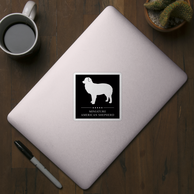 Miniature American Shepherd Dog White Silhouette by millersye